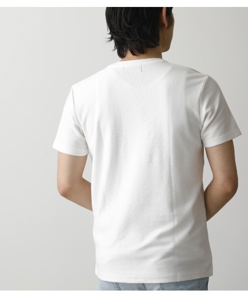 AZUL by moussy（アズールバイマウジー）の「MELANGE TACK BORDER V/N TOPS/メランジタックボーダーVネックトップス（Tシャツ/カットソー・メンズ・ネイビー系1/ブラック/ホワイト/杢グレー/ライトカーキ/ライトピンク・X-LARGE/LARGE/SMALL/MEDIUM）」の22枚目の写真