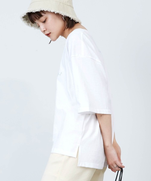 mikke(ミッケ)の「メッセージグラフィック半袖Tシャツ(Tシャツ/カットソー・レディース・ホワイト・FREE)」の8枚目の写真