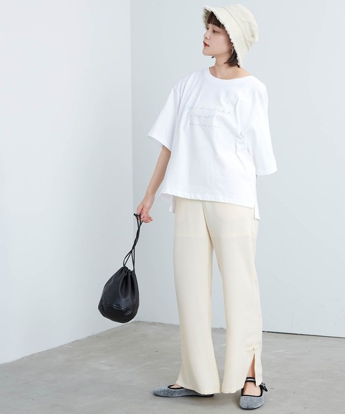 mikke(ミッケ)の「メッセージグラフィック半袖Tシャツ(Tシャツ/カットソー・レディース・ホワイト・FREE)」の2枚目の写真