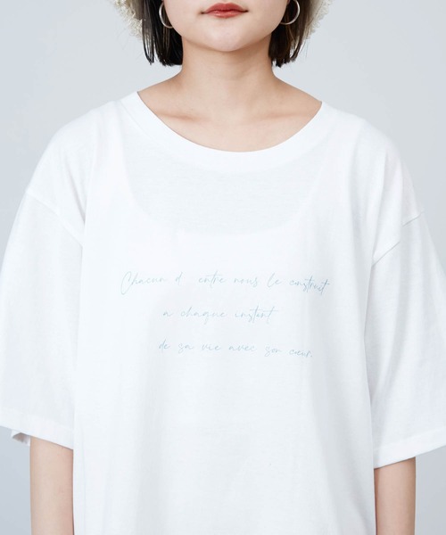 mikke(ミッケ)の「メッセージグラフィック半袖Tシャツ(Tシャツ/カットソー・レディース・ホワイト・FREE)」の11枚目の写真