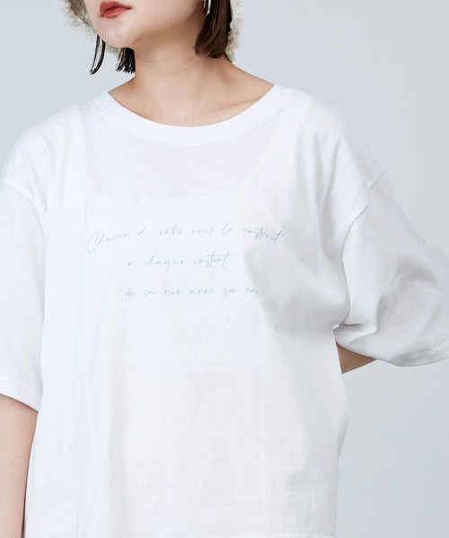 mikke(ミッケ)の「メッセージグラフィック半袖Tシャツ(Tシャツ/カットソー・レディース・ホワイト・FREE)」の9枚目の写真