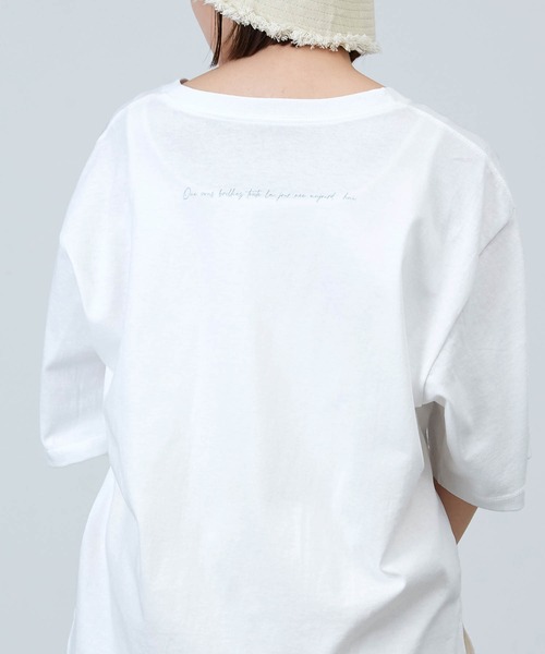 mikke(ミッケ)の「メッセージグラフィック半袖Tシャツ(Tシャツ/カットソー・レディース・ホワイト・FREE)」の3枚目の写真