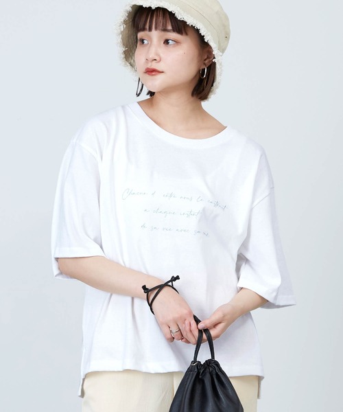 mikke(ミッケ)の「メッセージグラフィック半袖Tシャツ(Tシャツ/カットソー・レディース・ホワイト・FREE)」の17枚目の写真