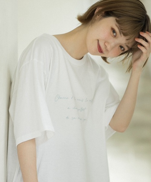 mikke(ミッケ)の「メッセージグラフィック半袖Tシャツ(Tシャツ/カットソー・レディース・ホワイト・FREE)」の16枚目の写真