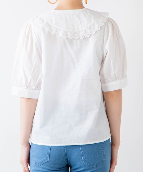 WEGO（ウィゴー）の「WEGO/フリルカラーパールボタンブラウス（シャツ/ブラウス・レディース・ホワイト・FREE）」の16枚目の写真