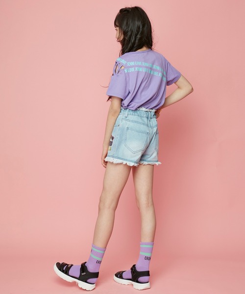 JENNI love(ジェニィラブ)の「防蚊肩あきクロスデザインTシャツ(Tシャツ/カットソー・キッズ・ブラック/パープル/チェリーピンク・130cm/140cm/150cm/160cm)」の12枚目の写真