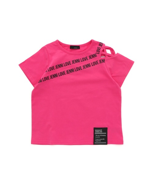 JENNI love(ジェニィラブ)の「防蚊肩あきクロスデザインTシャツ(Tシャツ/カットソー・キッズ・ブラック/パープル/チェリーピンク・130cm/140cm/150cm/160cm)」の5枚目の写真