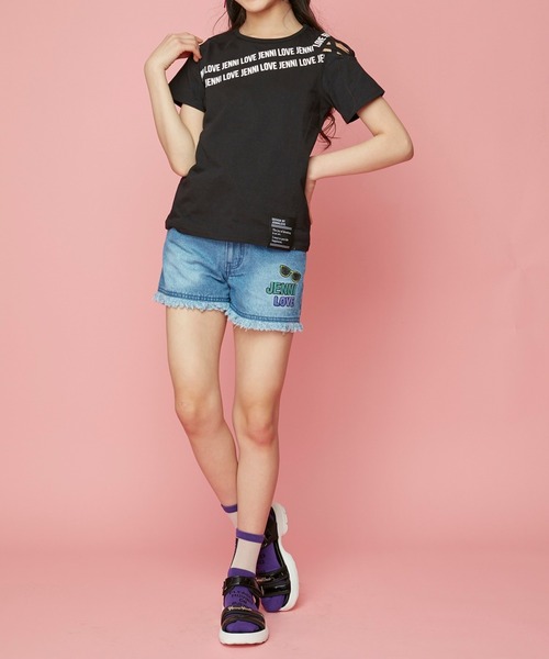 JENNI love(ジェニィラブ)の「防蚊肩あきクロスデザインTシャツ(Tシャツ/カットソー・キッズ・ブラック/パープル/チェリーピンク・130cm/140cm/150cm/160cm)」の22枚目の写真