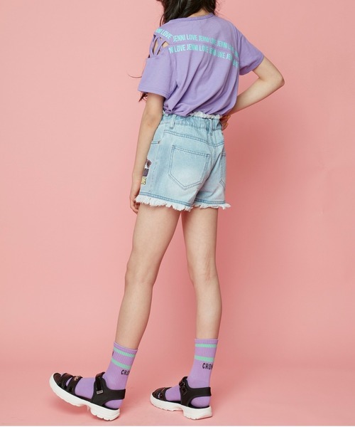 JENNI love(ジェニィラブ)の「防蚊肩あきクロスデザインTシャツ(Tシャツ/カットソー・キッズ・ブラック/パープル/チェリーピンク・130cm/140cm/150cm/160cm)」の21枚目の写真