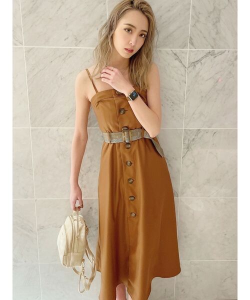 GYDA（ジェイダ）の「フロントボタン2WAYフレアベアワンピース（ワンピース・レディース・アイボリー/ダークブラウン/ダークオレンジ・FREE）」の11枚目の写真