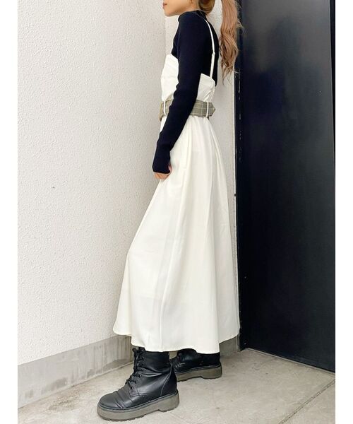 GYDA（ジェイダ）の「フロントボタン2WAYフレアベアワンピース（ワンピース・レディース・アイボリー/ダークブラウン/ダークオレンジ・FREE）」の8枚目の写真