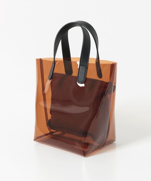 ORCIVAL（オーシバル）の「ORCIVAL　CLEAR PVC トートバッグ S（トートバッグ・レディース・オフホワイト/ブラウン・ONE）」の6枚目の写真