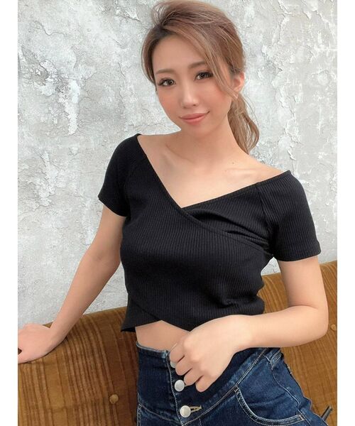 RESEXXY(リゼクシー)の「2WAYリブTシャツ(Tシャツ/カットソー・レディース・ホワイト/ブラック/モカ・FREE)」の10枚目の写真