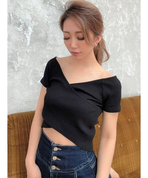 RESEXXY(リゼクシー)の「2WAYリブTシャツ(Tシャツ/カットソー・レディース・ホワイト/ブラック/モカ・FREE)」の7枚目の写真