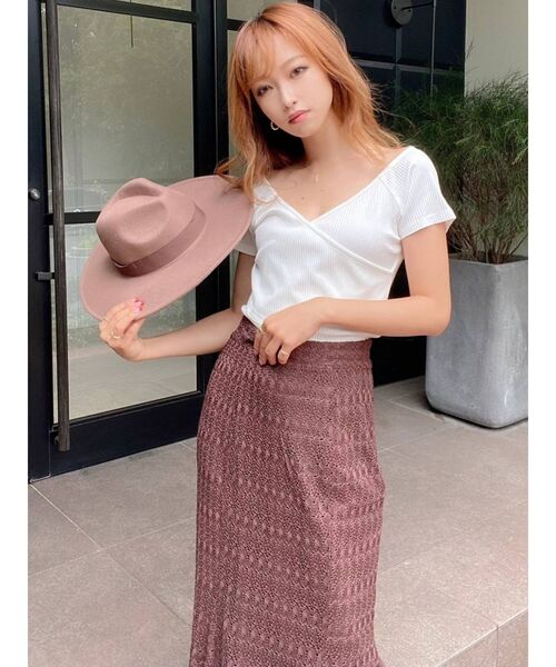 RESEXXY(リゼクシー)の「2WAYリブTシャツ(Tシャツ/カットソー・レディース・ホワイト/ブラック/モカ・FREE)」の14枚目の写真