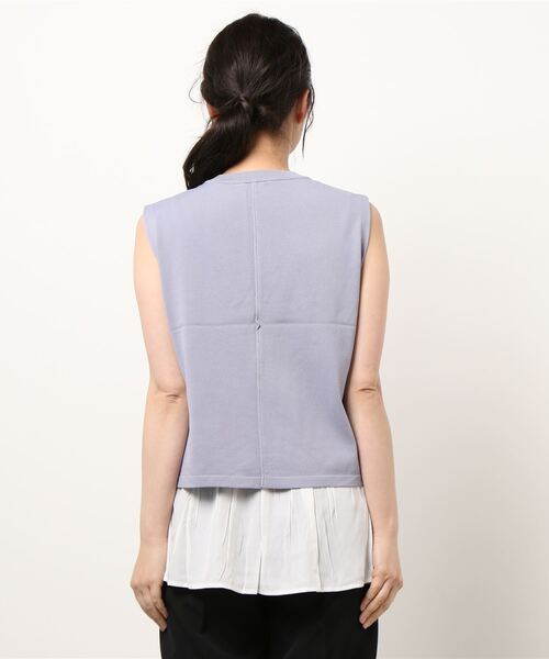 N.(N. Natural Beauty Basic)(エヌエヌナチュラルビューティーベーシック)の「サイドスリットノースリーブニット(ニット/セーター・レディース・ホワイト/ブルー/グレー・MEDIUM)」の16枚目の写真