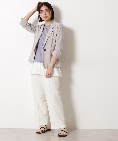 N.(N. Natural Beauty Basic)(エヌエヌナチュラルビューティーベーシック)の「サイドスリットノースリーブニット(ニット/セーター・レディース・ホワイト/ブルー/グレー・MEDIUM)」の10枚目の写真