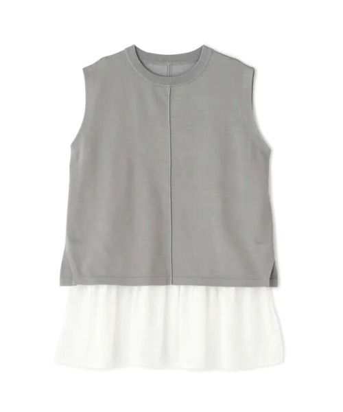 N.(N. Natural Beauty Basic)(エヌエヌナチュラルビューティーベーシック)の「サイドスリットノースリーブニット(ニット/セーター・レディース・ホワイト/ブルー/グレー・MEDIUM)」の7枚目の写真