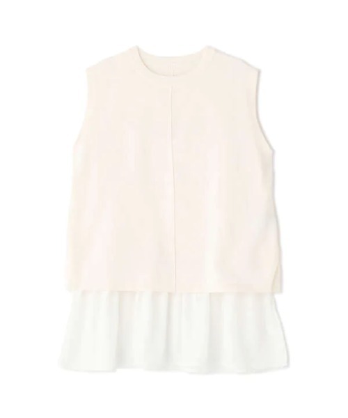 N.(N. Natural Beauty Basic)(エヌエヌナチュラルビューティーベーシック)の「サイドスリットノースリーブニット(ニット/セーター・レディース・ホワイト/ブルー/グレー・MEDIUM)」の4枚目の写真