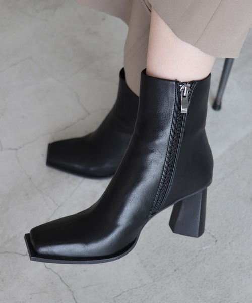 EVOL（イーボル）の「【EVOL】  スクエアショートブーツ IR9648（ブーツ・レディース・ブラック/ベージュ/ブラウン/アイボリー・22.5cm/23.5cm/24.5cm/23.0cm/24.0cm/25.0cm）」の14枚目の写真