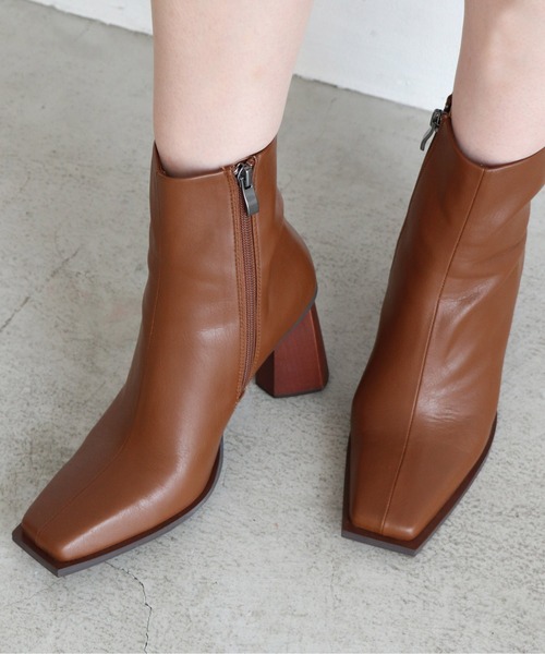 EVOL（イーボル）の「【EVOL】  スクエアショートブーツ IR9648（ブーツ・レディース・ブラック/ベージュ/ブラウン/アイボリー・22.5cm/23.5cm/24.5cm/23.0cm/24.0cm/25.0cm）」の15枚目の写真