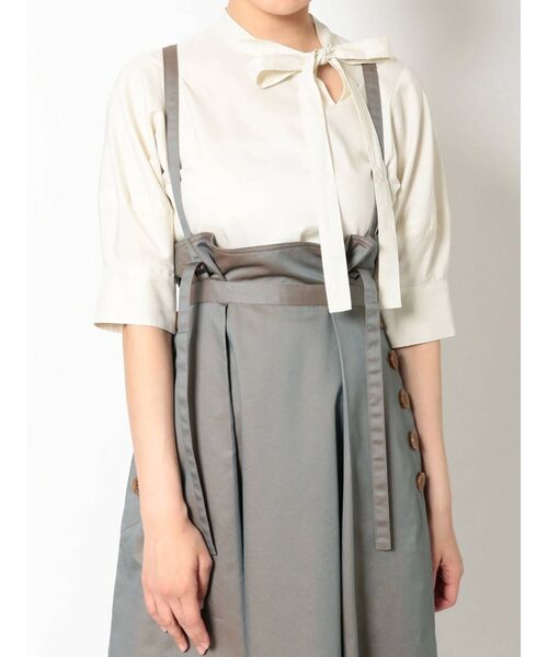 MERCURYDUO（マーキュリーデュオ）の「アシメボウタイハーフスリーブブラウス（シャツ/ブラウス・レディース・アイボリー/ベージュ/その他1・FREE）」の2枚目の写真