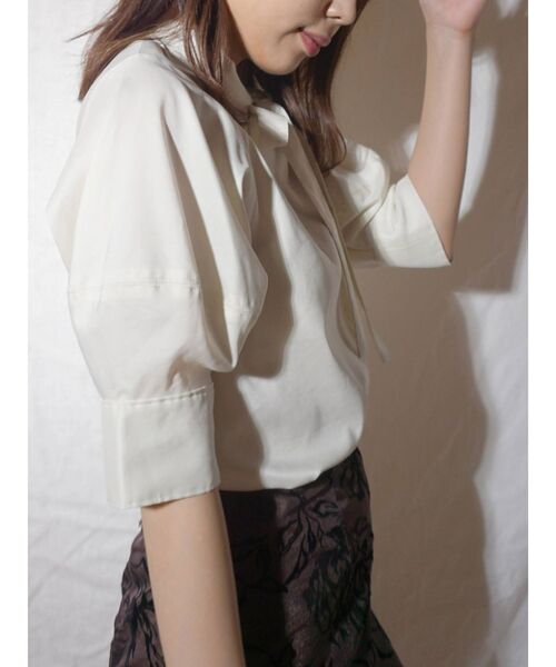 MERCURYDUO（マーキュリーデュオ）の「アシメボウタイハーフスリーブブラウス（シャツ/ブラウス・レディース・アイボリー/ベージュ/その他1・FREE）」の13枚目の写真