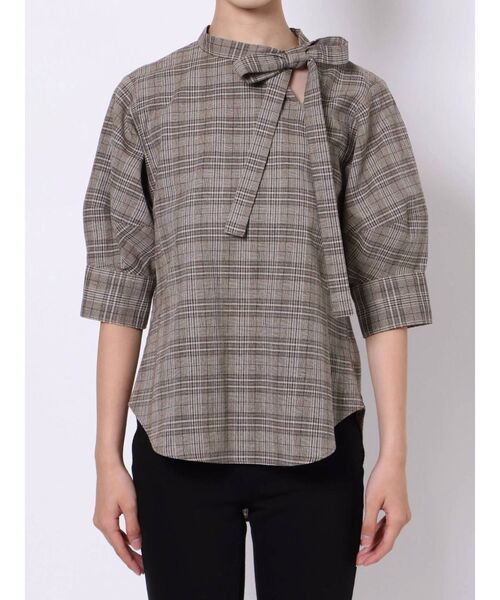 MERCURYDUO（マーキュリーデュオ）の「アシメボウタイハーフスリーブブラウス（シャツ/ブラウス・レディース・アイボリー/ベージュ/その他1・FREE）」の9枚目の写真