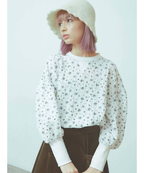 merry jenny(メリージェニー)の「floral ルーズパフtops(Tシャツ/カットソー・レディース・ベージュ/オフホワイト・FREE)」の15枚目の写真