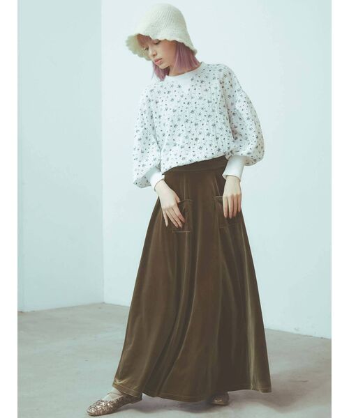 merry jenny(メリージェニー)の「floral ルーズパフtops(Tシャツ/カットソー・レディース・ベージュ/オフホワイト・FREE)」の18枚目の写真