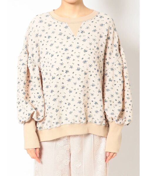 merry jenny(メリージェニー)の「floral ルーズパフtops(Tシャツ/カットソー・レディース・ベージュ/オフホワイト・FREE)」の10枚目の写真