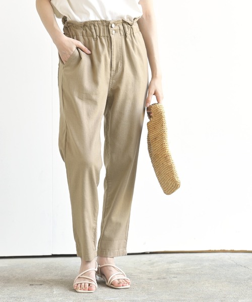 rps（アールピーエス）の「綿麻ツイルラッピングマムパンツ（その他パンツ・レディース・ベージュ/ネイビー/カーキ/アイボリー・M/L）」の3枚目の写真