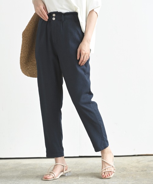 rps（アールピーエス）の「綿麻ツイルラッピングマムパンツ（その他パンツ・レディース・ベージュ/ネイビー/カーキ/アイボリー・M/L）」の4枚目の写真