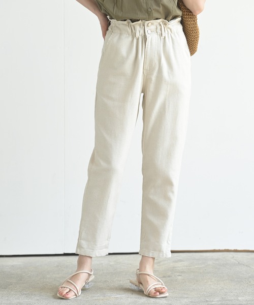 rps（アールピーエス）の「綿麻ツイルラッピングマムパンツ（その他パンツ・レディース・ベージュ/ネイビー/カーキ/アイボリー・M/L）」の2枚目の写真
