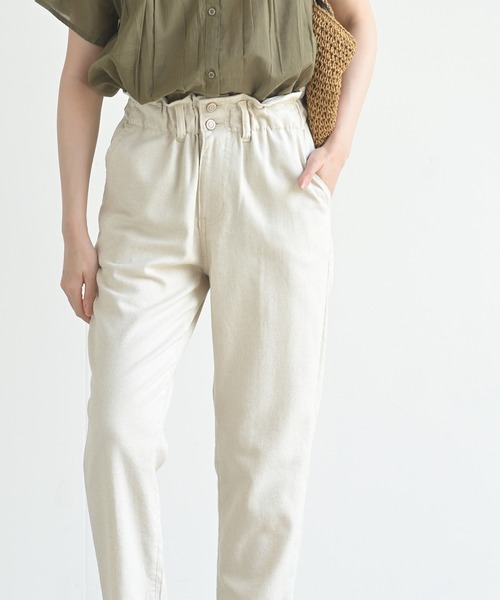 rps（アールピーエス）の「綿麻ツイルラッピングマムパンツ（その他パンツ・レディース・ベージュ/ネイビー/カーキ/アイボリー・M/L）」の9枚目の写真