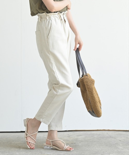 rps（アールピーエス）の「綿麻ツイルラッピングマムパンツ（その他パンツ・レディース・ベージュ/ネイビー/カーキ/アイボリー・M/L）」の10枚目の写真