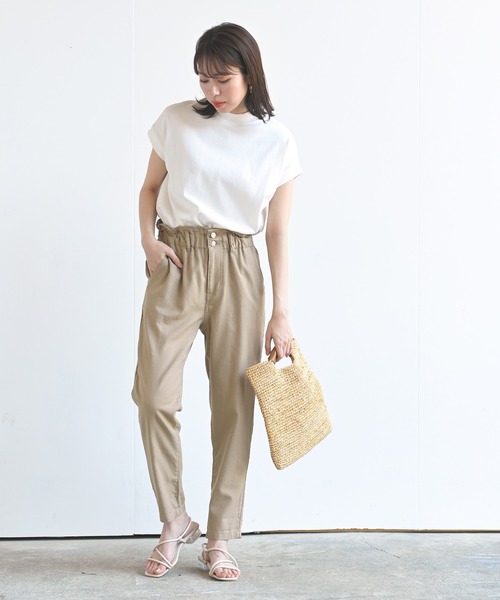 rps（アールピーエス）の「綿麻ツイルラッピングマムパンツ（その他パンツ・レディース・ベージュ/ネイビー/カーキ/アイボリー・M/L）」の15枚目の写真