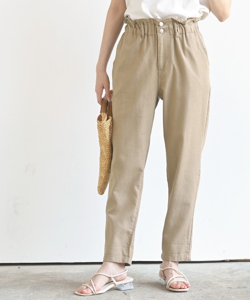 rps（アールピーエス）の「綿麻ツイルラッピングマムパンツ（その他パンツ・レディース・ベージュ/ネイビー/カーキ/アイボリー・M/L）」の19枚目の写真