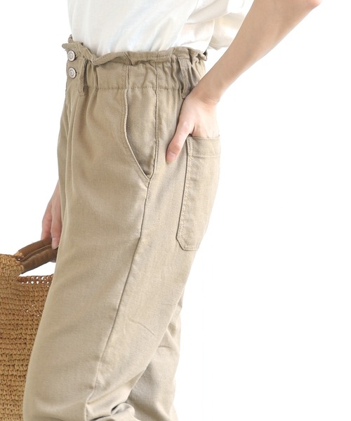 rps（アールピーエス）の「綿麻ツイルラッピングマムパンツ（その他パンツ・レディース・ベージュ/ネイビー/カーキ/アイボリー・M/L）」の20枚目の写真