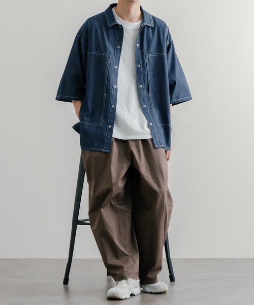 epnok(エプノック)の「サイドスリットデニムステッチシャツ(シャツ/ブラウス・メンズ・チャコールグレー/インディゴブルー・SMALL/MEDIUM/LARGE)」の9枚目の写真
