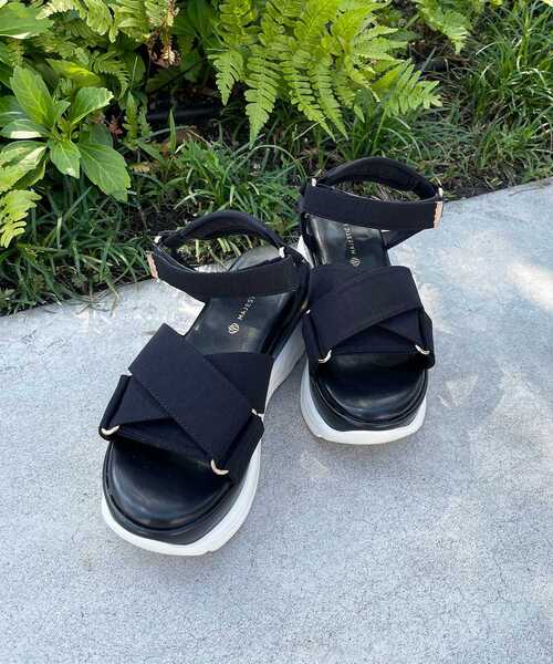 MAJESTIC LEGON（マジェスティックレゴン）の「クロスボリュームスポサン（サンダル・レディース・ブラック/ピンク/アイボリー・MEDIUM/LARGE）」の7枚目の写真