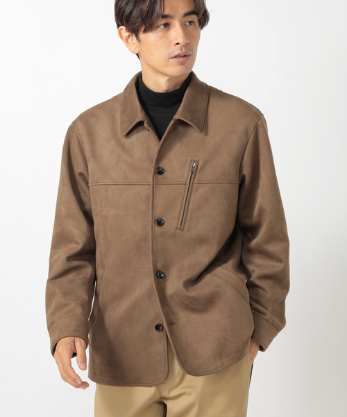 UNION STATION(ユニオンステーション)の「【ストレッチ】スウェードカバーオール(カバーオール・メンズ・ブラック/グレー系その他・LL/M/L)」の4枚目の写真