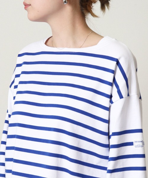 MONT KEMMEL(モンケメル)の「【 MONT KEMMEL / モンケメル 】 BIG BASQUE BORDER LS TEE ビッグシルエット ボーダーTシャツ(Tシャツ/カットソー・レディース・ホワイト×ブルー/ホワイト×ブラック・36)」の14枚目の写真