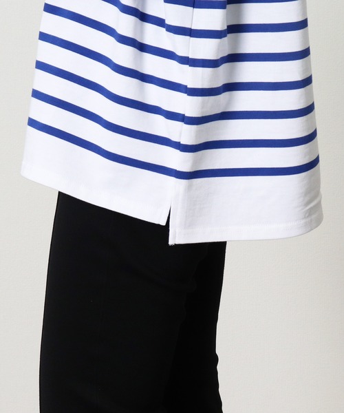MONT KEMMEL(モンケメル)の「【 MONT KEMMEL / モンケメル 】 BIG BASQUE BORDER LS TEE ビッグシルエット ボーダーTシャツ(Tシャツ/カットソー・レディース・ホワイト×ブルー/ホワイト×ブラック・36)」の15枚目の写真