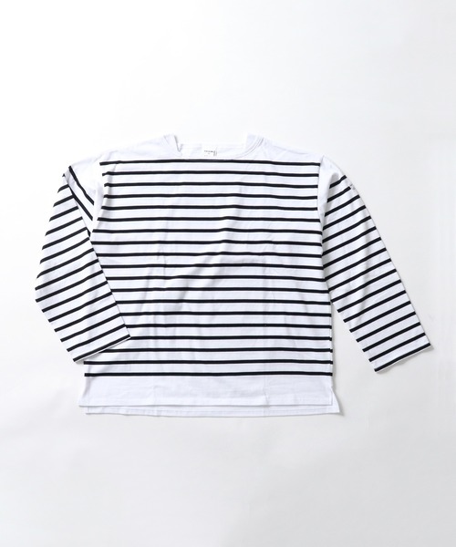 MONT KEMMEL(モンケメル)の「【 MONT KEMMEL / モンケメル 】 BIG BASQUE BORDER LS TEE ビッグシルエット ボーダーTシャツ(Tシャツ/カットソー・レディース・ホワイト×ブルー/ホワイト×ブラック・36)」の17枚目の写真