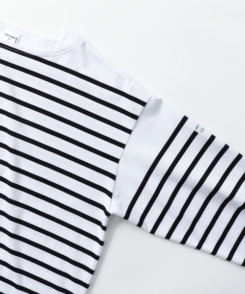 MONT KEMMEL(モンケメル)の「【 MONT KEMMEL / モンケメル 】 BIG BASQUE BORDER LS TEE ビッグシルエット ボーダーTシャツ(Tシャツ/カットソー・レディース・ホワイト×ブルー/ホワイト×ブラック・36)」の6枚目の写真