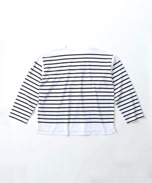MONT KEMMEL(モンケメル)の「【 MONT KEMMEL / モンケメル 】 BIG BASQUE BORDER LS TEE ビッグシルエット ボーダーTシャツ(Tシャツ/カットソー・レディース・ホワイト×ブルー/ホワイト×ブラック・36)」の10枚目の写真