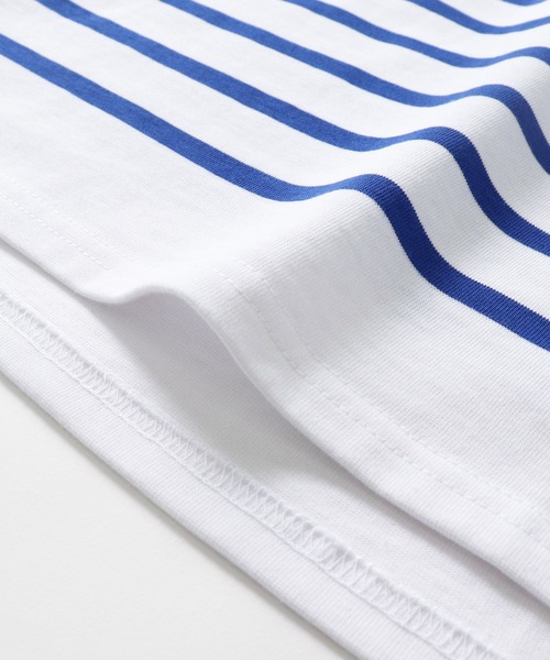 MONT KEMMEL(モンケメル)の「【 MONT KEMMEL / モンケメル 】 BIG BASQUE BORDER LS TEE ビッグシルエット ボーダーTシャツ(Tシャツ/カットソー・レディース・ホワイト×ブルー/ホワイト×ブラック・36)」の22枚目の写真