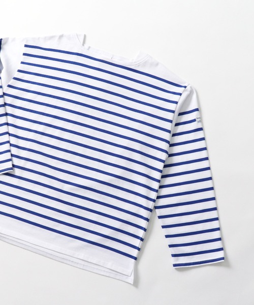 MONT KEMMEL(モンケメル)の「【 MONT KEMMEL / モンケメル 】 BIG BASQUE BORDER LS TEE ビッグシルエット ボーダーTシャツ(Tシャツ/カットソー・レディース・ホワイト×ブルー/ホワイト×ブラック・36)」の8枚目の写真