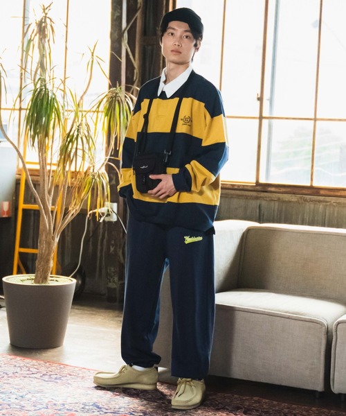 WEGO（ウィゴー）の「WEGO/ヘビーウエイトカレッジ裏毛スウェットパンツ（スウェットパンツ・メンズ・ダークグリーン/ネイビー/オートミール/杢グレー・MEDIUM/LARGE）」の9枚目の写真